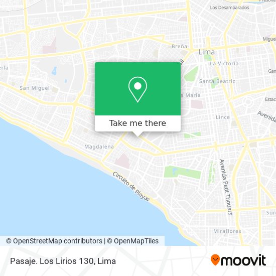 Mapa de Pasaje. Los Lirios 130