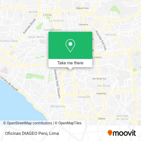 Mapa de Oficinas DIAGEO Perú