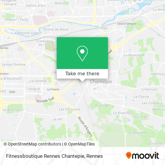 Fitnessboutique Rennes Chantepie map