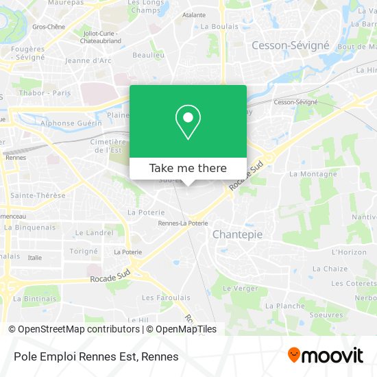 Pole Emploi Rennes Est map