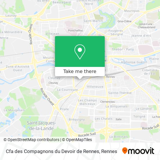 Mapa Cfa des Compagnons du Devoir de Rennes