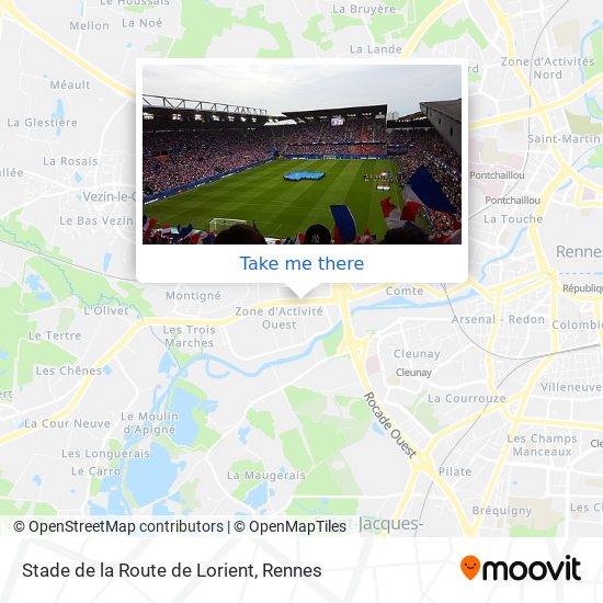 Mapa Stade de la Route de Lorient