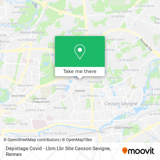 Dépistage Covid - Lbm Lbr Site Cesson Sevigne map
