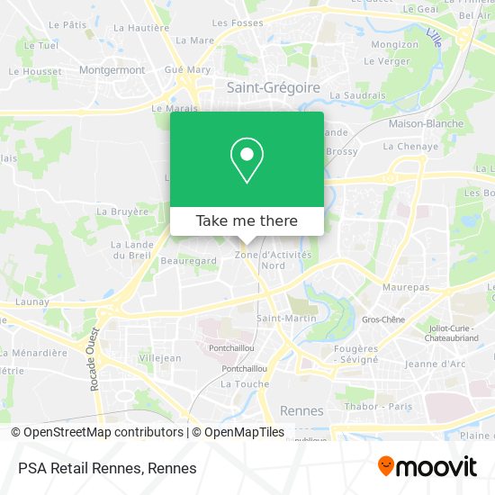 PSA Retail Rennes map