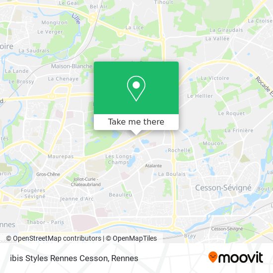 Mapa ibis Styles Rennes Cesson