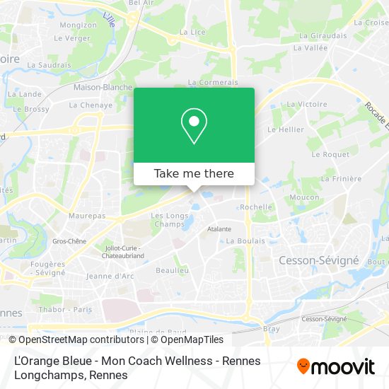 L'Orange Bleue - Mon Coach Wellness - Rennes Longchamps map