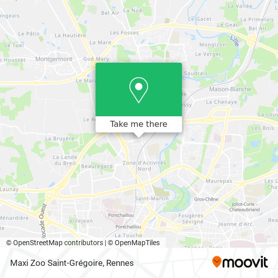 Maxi Zoo Saint-Grégoire map