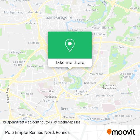 Pôle Emploi Rennes Nord map