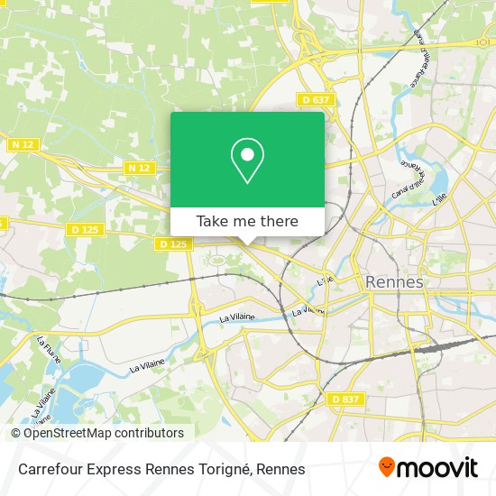 Carrefour Express Rennes Torigné map