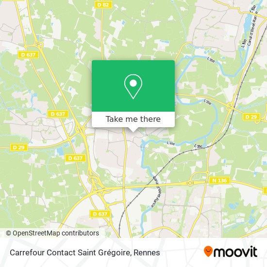 Carrefour Contact Saint Grégoire map