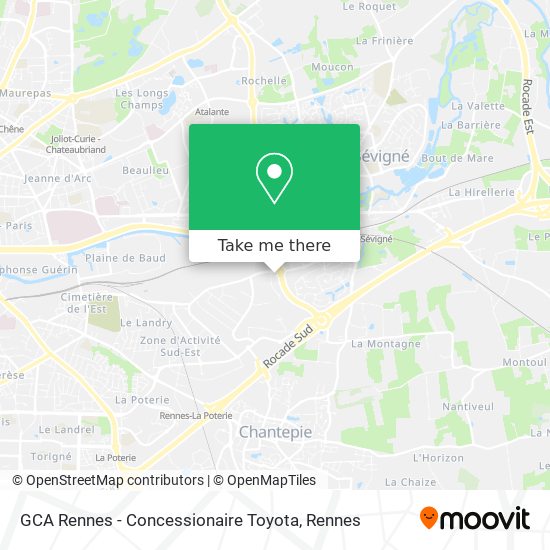 Mapa GCA Rennes - Concessionaire Toyota