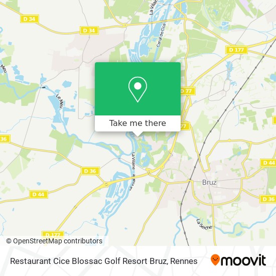 Restaurant Cice Blossac Golf Resort Bruz map