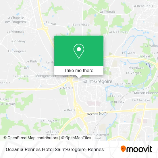 Oceania Rennes Hotel Saint-Gregoire map