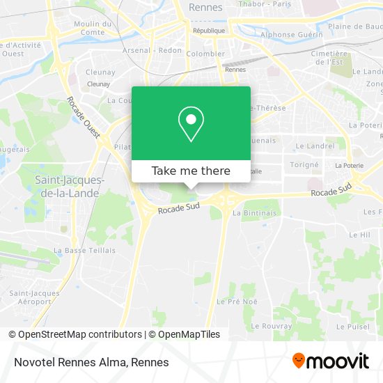 Mapa Novotel Rennes Alma