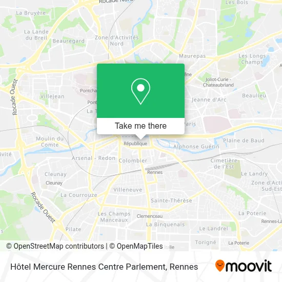 Hôtel Mercure Rennes Centre Parlement map