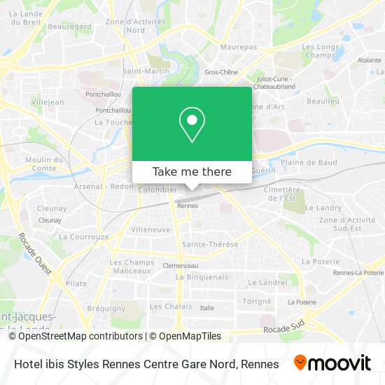 Mapa Hotel ibis Styles Rennes Centre Gare Nord