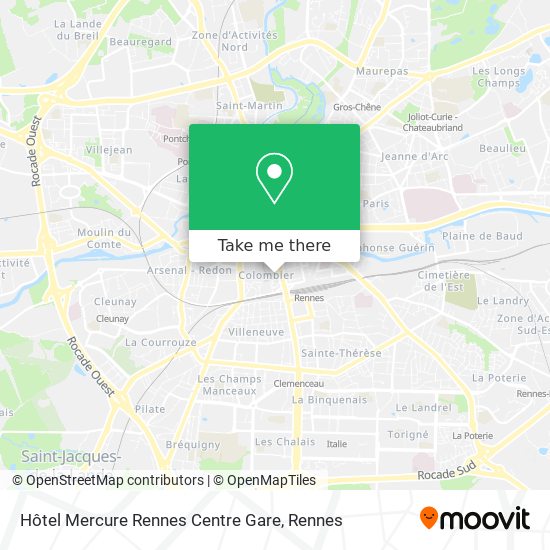 Hôtel Mercure Rennes Centre Gare map