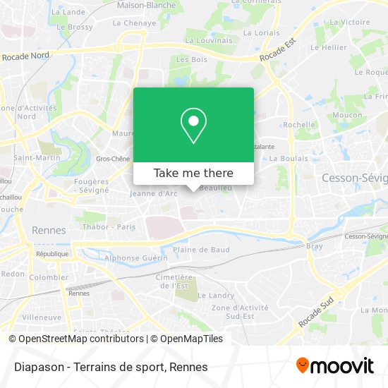 Mapa Diapason - Terrains de sport