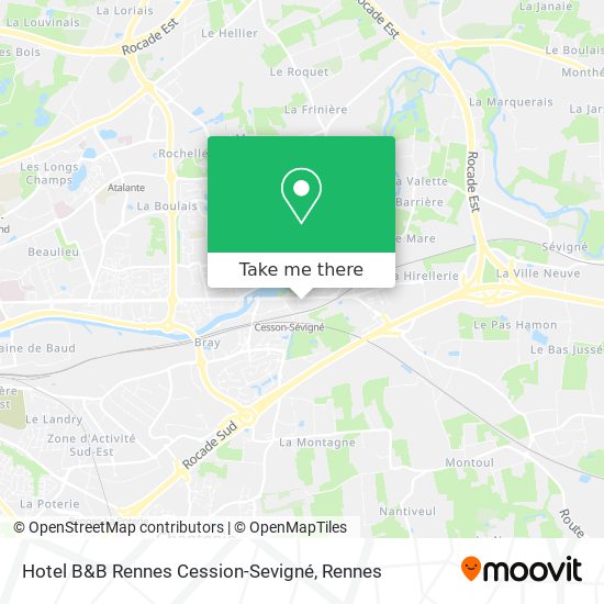 Hotel B&B Rennes Cession-Sevigné map