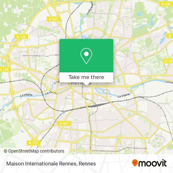 Mapa Maison Internationale Rennes