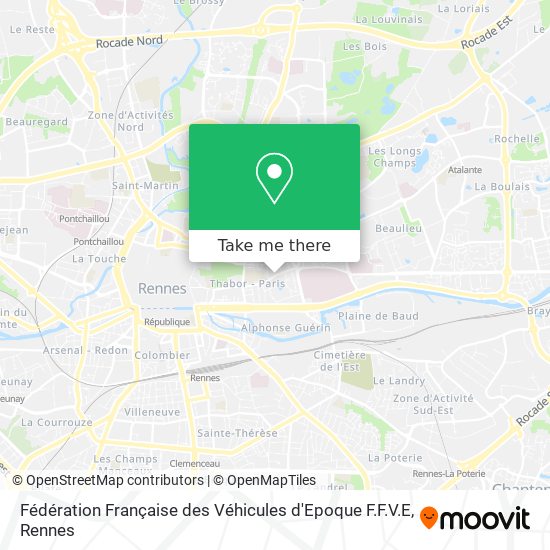 Mapa Fédération Française des Véhicules d'Epoque F.F.V.E