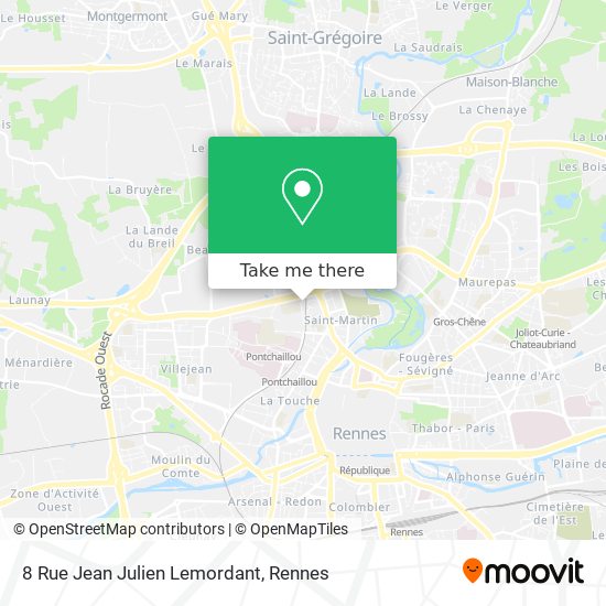 Mapa 8 Rue Jean Julien Lemordant