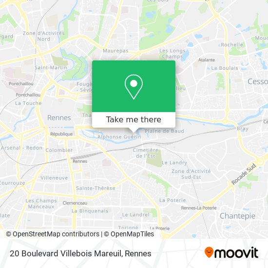Mapa 20 Boulevard Villebois Mareuil