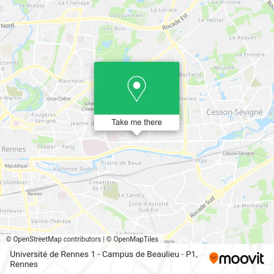 Université de Rennes 1 - Campus de Beaulieu - P1 map