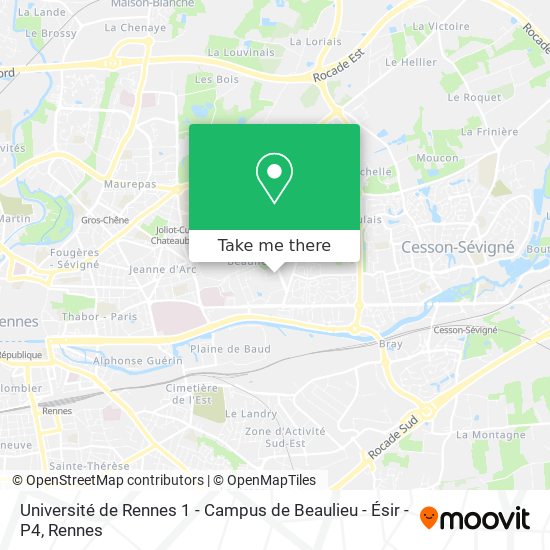 Mapa Université de Rennes 1 - Campus de Beaulieu - Ésir - P4