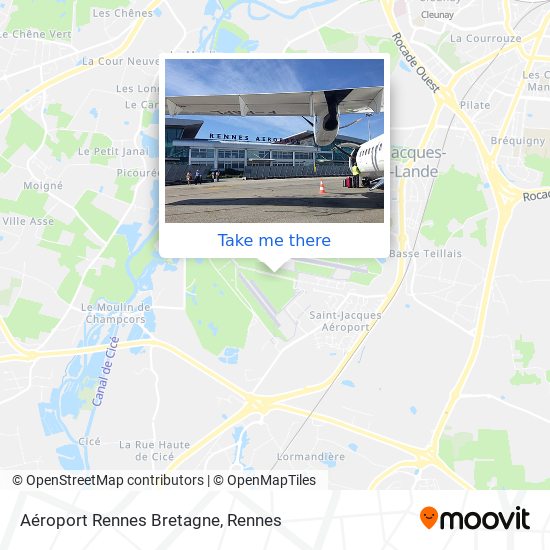 Mapa Aéroport Rennes Bretagne