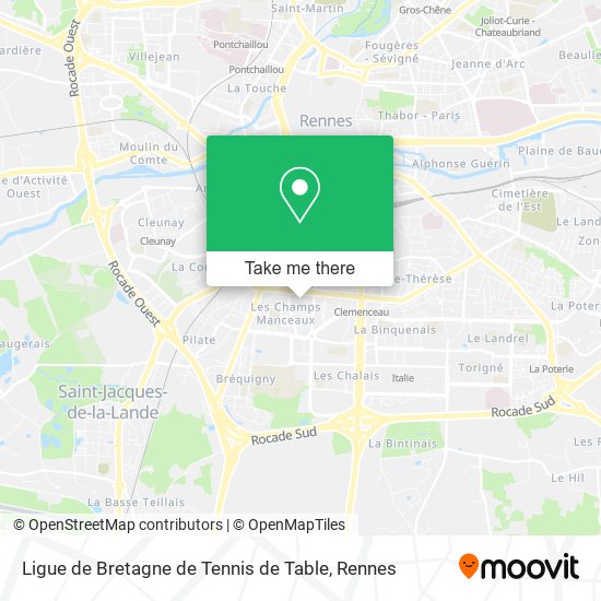 Ligue de Bretagne de Tennis de Table map