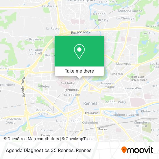 Agenda Diagnostics 35 Rennes map