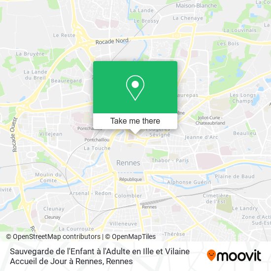 Sauvegarde de l'Enfant à l'Adulte en Ille et Vilaine Accueil de Jour à Rennes map