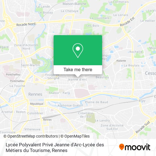 Lycée Polyvalent Privé Jeanne d'Arc-Lycée des Métiers du Tourisme map