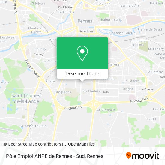 Mapa Pôle Emploi ANPE de Rennes - Sud