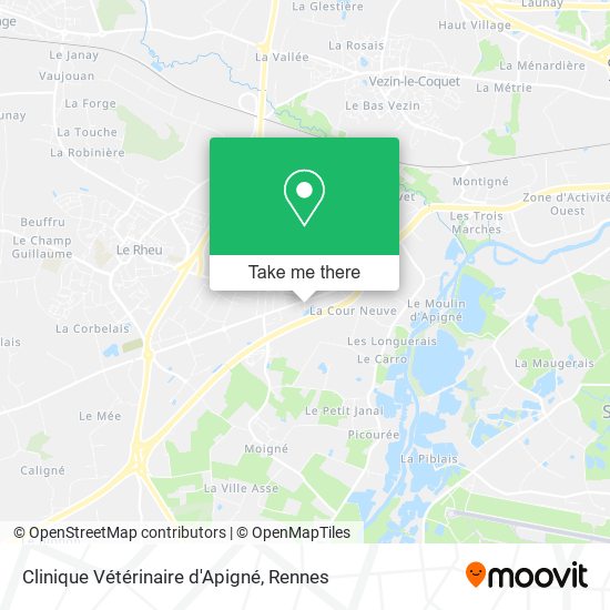 Mapa Clinique Vétérinaire d'Apigné