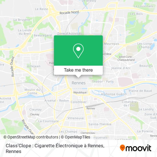 Class'Clope : Cigarette Électronique à Rennes map