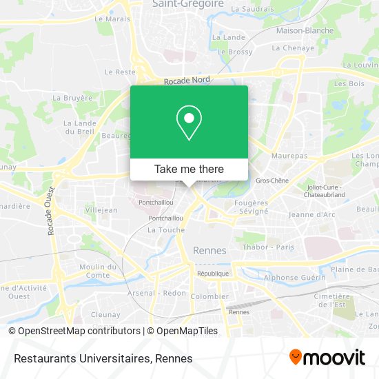 Restaurants Universitaires map