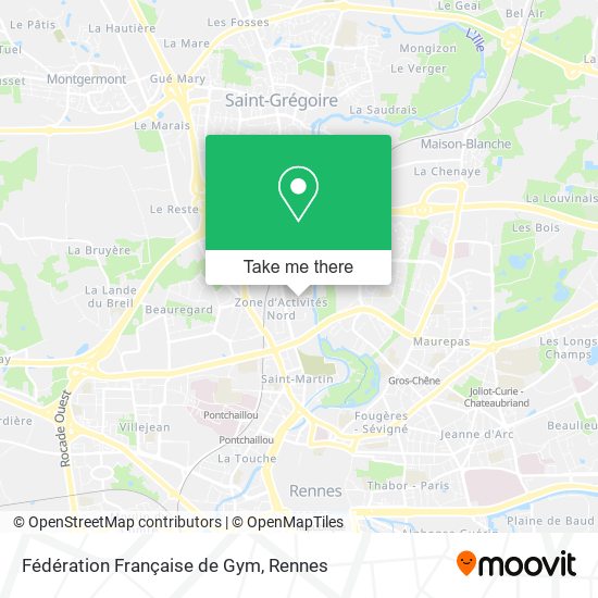 Fédération Française de Gym map