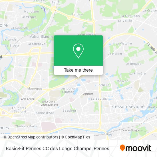 Mapa Basic-Fit Rennes CC des Longs Champs