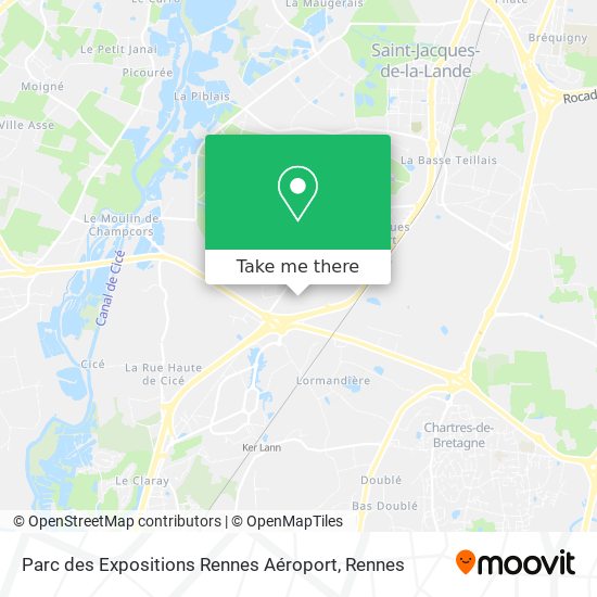 Mapa Parc des Expositions Rennes Aéroport
