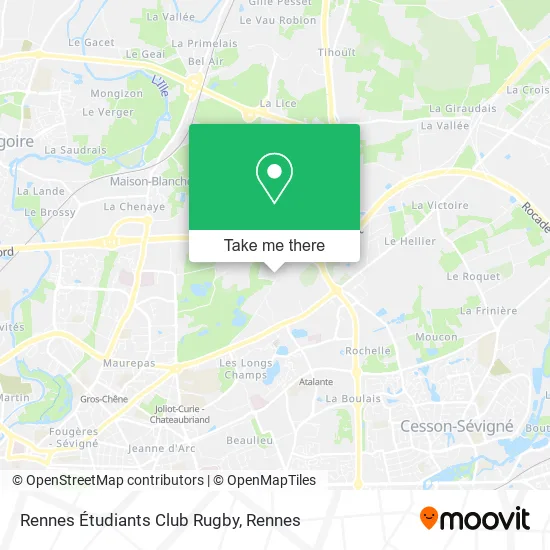Rennes Étudiants Club Rugby map
