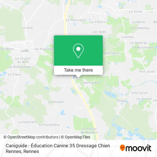 Caniguide - Éducation Canine 35 Dressage Chien Rennes map