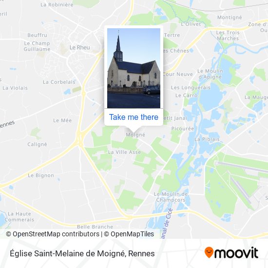 Église Saint-Melaine de Moigné map