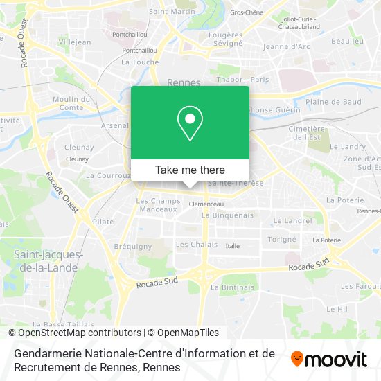 Gendarmerie Nationale-Centre d'Information et de Recrutement de Rennes map