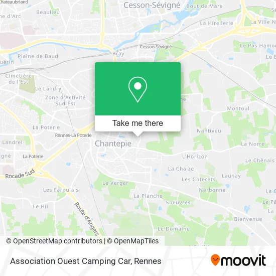 Association Ouest Camping Car map