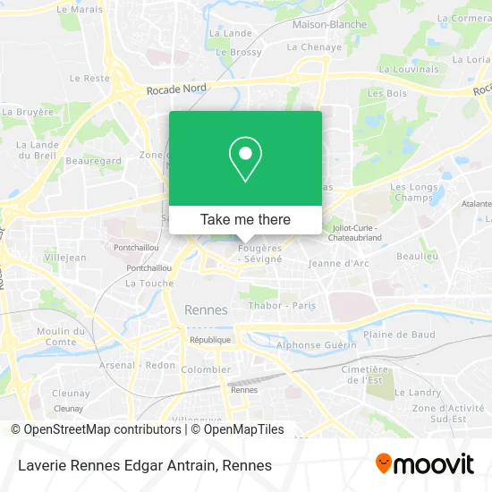 Laverie Rennes Edgar Antrain map