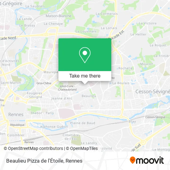 Beaulieu Pizza de l'Étoile map