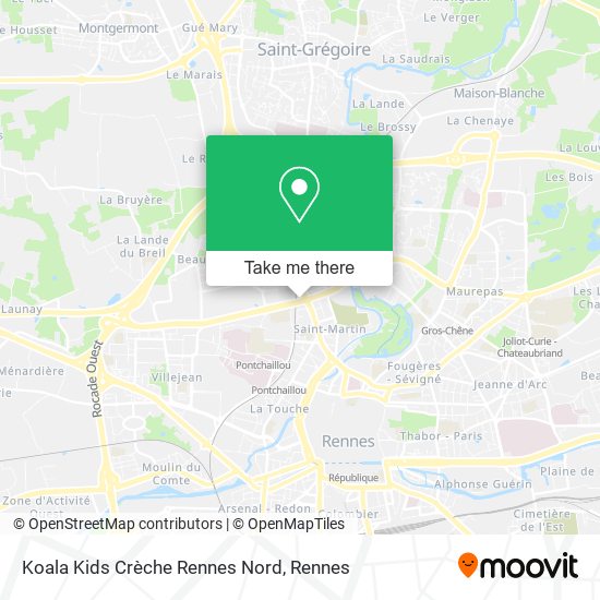 Koala Kids Crèche Rennes Nord map