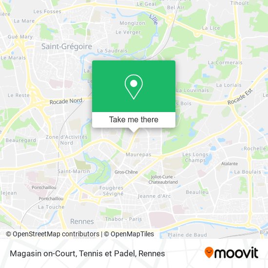 Mapa Magasin on-Court, Tennis et Padel